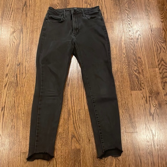 Just Black faded black womens skinny stretchy with raw hem jeans size 28 - Picture 1 of 10